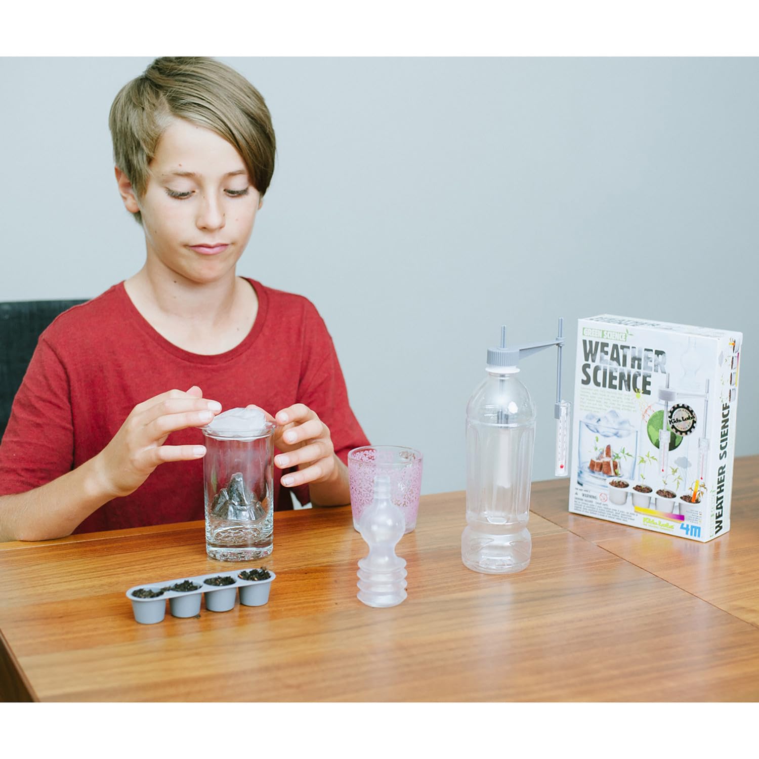 4M: Green Science - Weather Science - DIY Mini Observatory Kit, Static Electricity, Lightning-Cloud Formation, Build A Water Cycle Model, STEAM Kid 5+ - Image 4