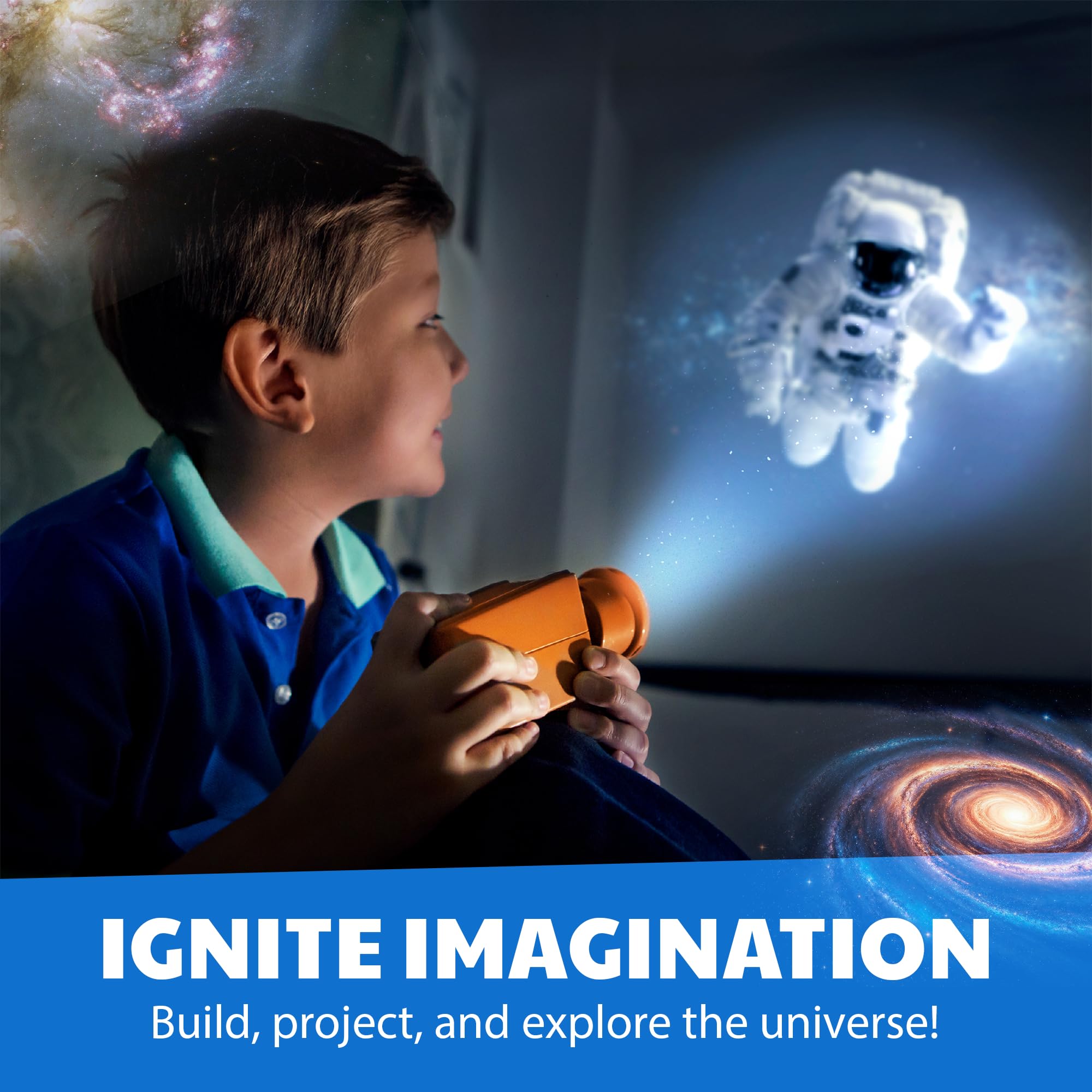 4M - STEAM Space Exploration - Build & Paint Solar System Planetarium Model, Assemble Space Toys Projector with Slides, Includes Glow Stars & Poster - Educational Science Planet Toys Kit, Kids Ages 5+ - Image 3